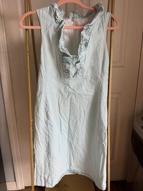 Lilly Pulitzer Blue and White Striped Seersucker Dress